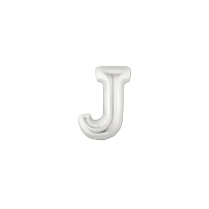 Palloncini Lettera J Argento micro shape 7" (17cm) in mylar, 5pz.