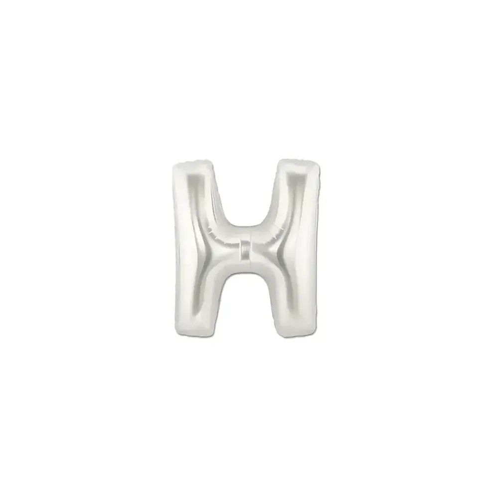 Palloncini Lettera H Argento micro shape 7" (17cm) in mylar, 5pz.