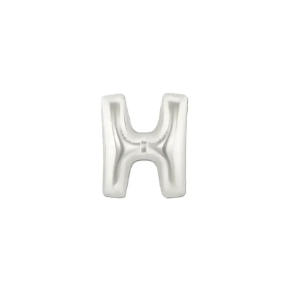 Palloncini Lettera H Argento micro shape 7" (17cm) in mylar, 5pz.