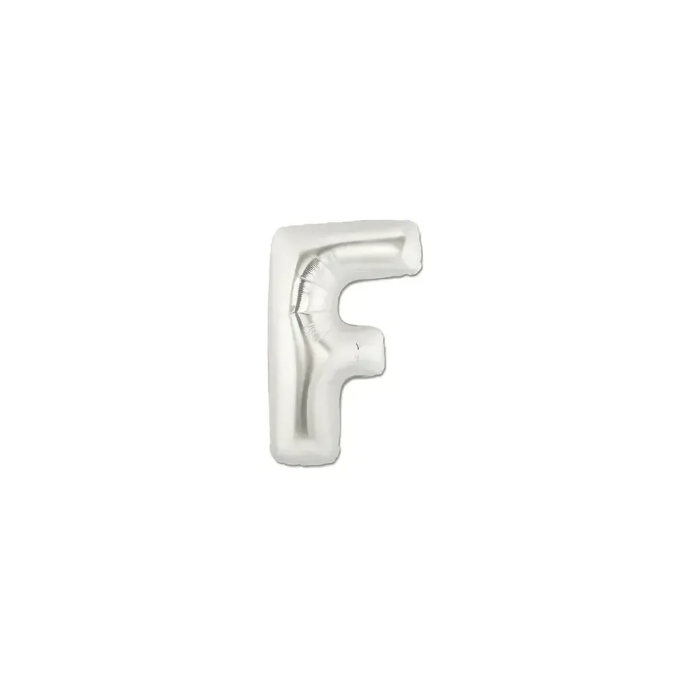 Palloncini Lettera F Argento micro shape 7" (17cm) in mylar, 5pz.