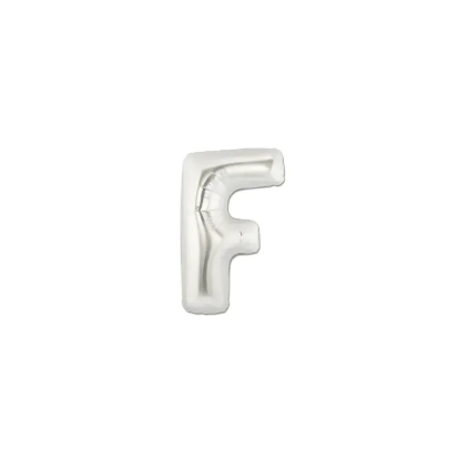 Palloncini Lettera F Argento micro shape 7" (17cm) in mylar, 5pz.