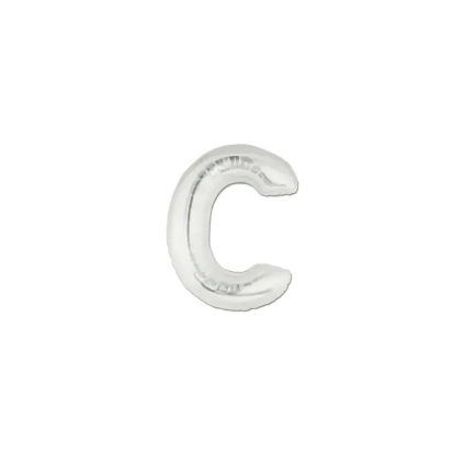 Palloncini Lettera C Argento micro shape 7" (17cm) in mylar, 5pz.