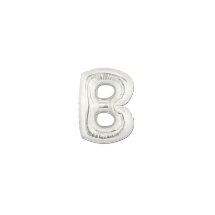 Palloncini Lettera B Argento micro shape 7" (17cm) in mylar, 5pz.