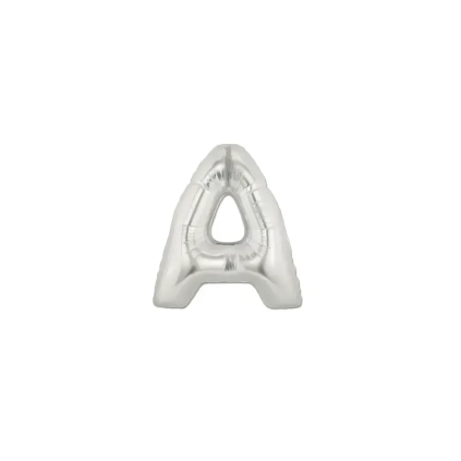 Palloncini Lettera A Argento micro shape 7" (17cm) in mylar, 5pz.