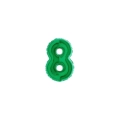 Palloncini numero 8 Verde micro shape 7" (17cm) in mylar, 5pz.