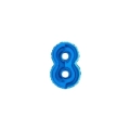 Palloncini numero 8 Blu micro shape 7" (17cm) in mylar, 5pz.