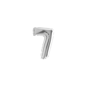Palloncini numero 7 Argento micro shape 7" (17cm) in mylar, 5pz.
