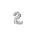 Palloncini numero 2 Argento micro shape 7" (17cm) in mylar, 5pz.