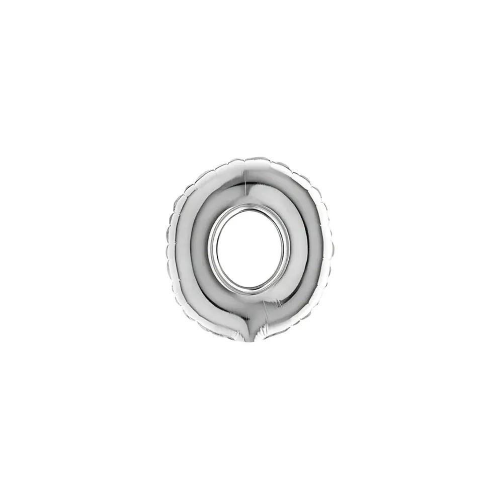 Palloncini numero 0 Argento micro shape 7" (17cm) in mylar, 5pz.