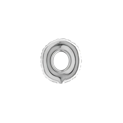Palloncini numero 0 Argento micro shape 7" (17cm) in mylar, 5pz.