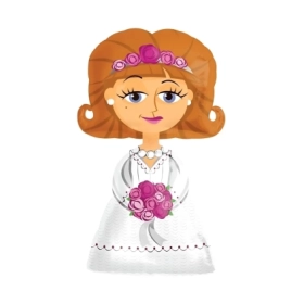 Palloncino Sposa mega shape 50" (127cm) in mylar, 1pz.