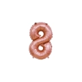 Palloncino numero 8 Rosa Gold mini shape 14" (35cm) in mylar, 1pz.