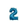 Palloncino numero 2 Blu mini shape 14" (35cm) in mylar, 1pz.