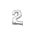 Palloncino numero 2 Argento mini shape 14" (35cm) in mylar, 1pz.