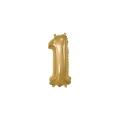 Palloncino numero 1 Oro mini shape 14" (35cm) in mylar, 1pz.