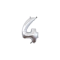 Palloncino numero 4 Argento mini shape 14" (35cm) in mylar, 1pz.