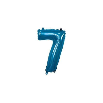 Palloncino numero 7 Blu mini shape 14" (35cm) in mylar, 1pz.