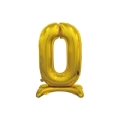Palloncino numero 0 Oro standing super shape 30" (76cm) in mylar, 1pz.