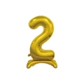Palloncino numero 2 Oro standing super shape 30" (76cm) in mylar, 1pz.