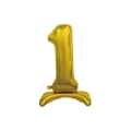 Palloncino numero 1 Oro standing super shape 30" (76cm) in mylar, 1pz.