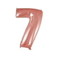 Palloncino numero 7 Rosa Gold super shape 40" (101cm) in mylar, 1pz.