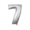 Palloncino numero 7 Argento super shape 40" (101cm) in mylar, 1pz.