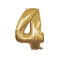 Palloncino numero 4 Oro super shape 40" (101cm) in mylar, 1pz.