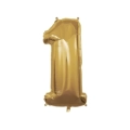 Palloncino numero 1 Oro super shape 40" (101cm) in mylar, 1pz.