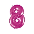 Palloncino numero 8 fucsia super shape 40" (101cm) in mylar, 1pz.