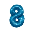 Palloncino numero 8 Blu super shape 40" (101cm) in mylar, 1pz.