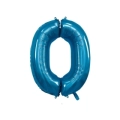 Palloncino numero 0 Blu super shape 40" (101cm) in mylar, 1pz.