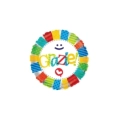 Palloncino con scritta Grazie, smile sorridente e cuoricino standard shape 18" (45cm) in mylar, 1pz.