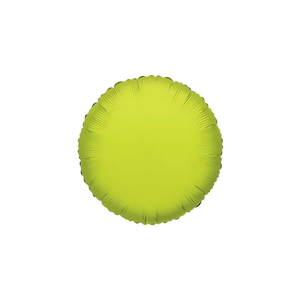 Palloncino Tondo Verde Lime standard shape 18" (45cm) in mylar, 1pz.