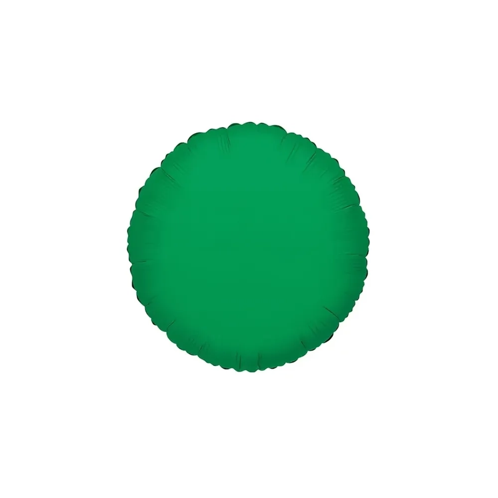 Palloncino Tondo Verde Smeraldo standard shape 18" (45cm) in mylar, 1pz.