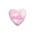 Palloncino Il mio Battesimo Rosa cuore standard shape 18" (45cm) in mylar, 1pz.