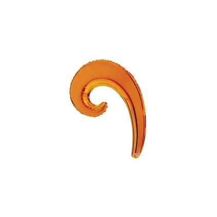 Palloncini Kurly Wave Arancio mini shape 14" (35cm) in mylar, 5pz.