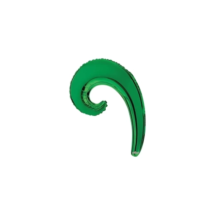 Palloncini Kurly Wave Verde mini shape 14" (35cm) in mylar, 5pz.
