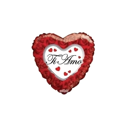 Palloncino Ti Amo cuore standard shape 18" (45cm) in mylar, 1pz.