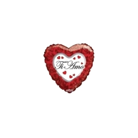 Palloncini cuore con scritta Ti Amo mini shape 9" (22cm) in mylar, 5pz.