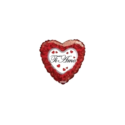 Palloncini cuore con scritta Ti Amo mini shape 9" (22cm) in mylar, 5pz.