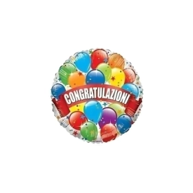 Palloncino Congratulazioni standard shape 18" (45cm) in mylar, 1pz.