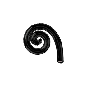 Palloncini Kurly Spiral Nero mini shape 14" (35cm) in mylar, 5pz.