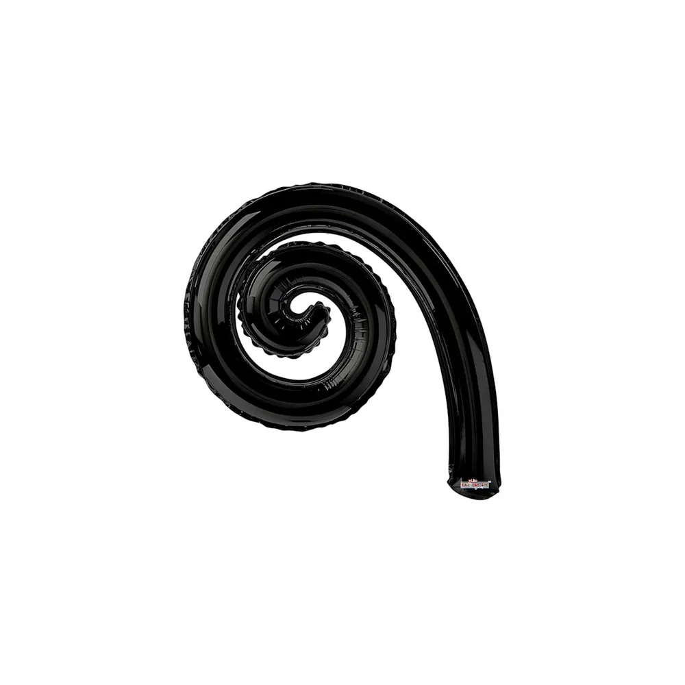 Palloncini Kurly Spiral Nero mini shape 14" (35cm) in mylar, 5pz.