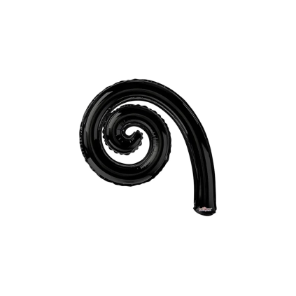 Palloncini Kurly Spiral Nero mini shape 14" (35cm) in mylar, 5pz.