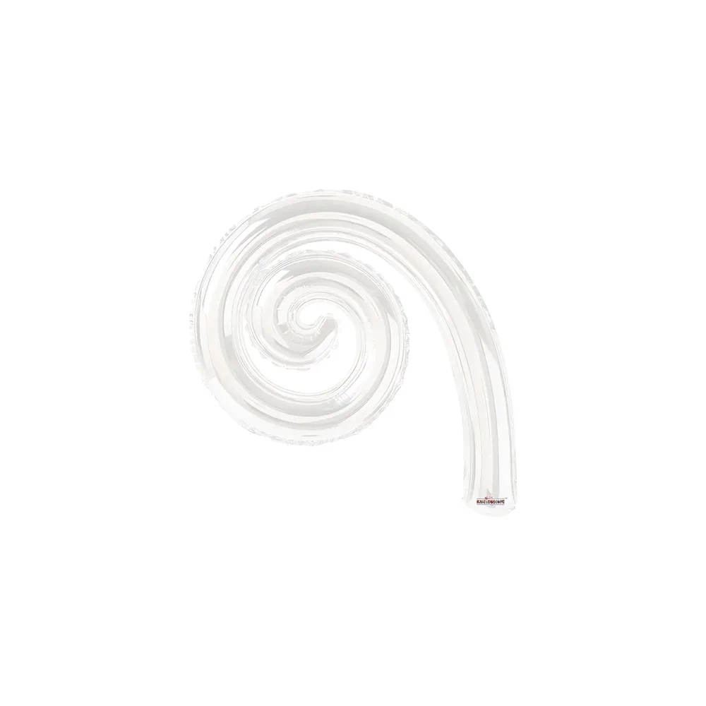 Palloncini Kurly Spiral Bianco mini shape 14" (35cm) in mylar, 5pz.