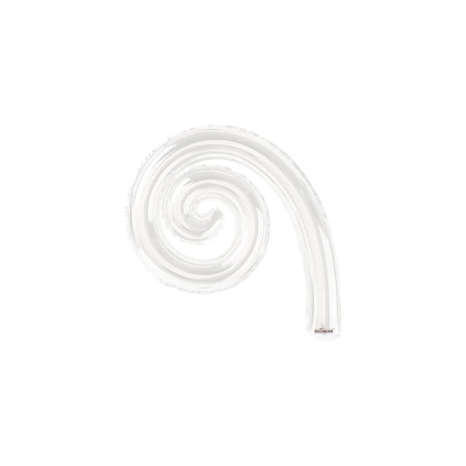 Palloncini Kurly Spiral Bianco mini shape 14" (35cm) in mylar, 5pz.