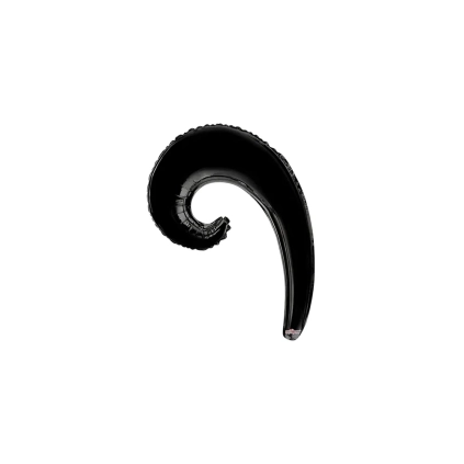 Palloncini Kurly Wave Nero mini shape 14" (35cm) in mylar, 5pz.