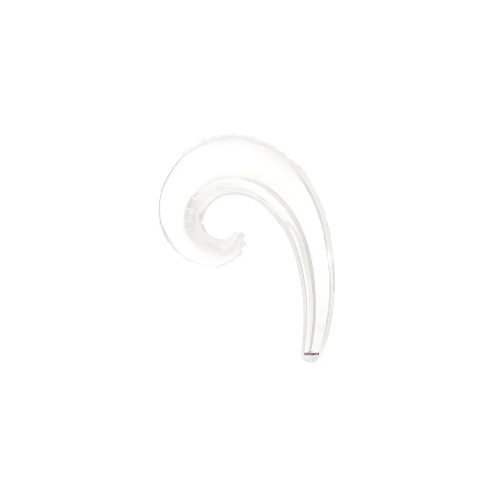 Palloncini Kurly Wave Bianco mini shape 14" (35cm) in mylar, 5pz.