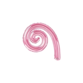 Palloncini Kurly Spiral Rosa mini shape 14" (35cm) in mylar, 5pz.