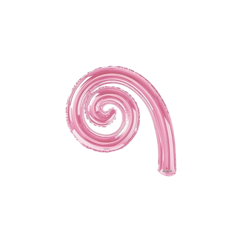Palloncini Kurly Spiral Rosa mini shape 14" (35cm) in mylar, 5pz.